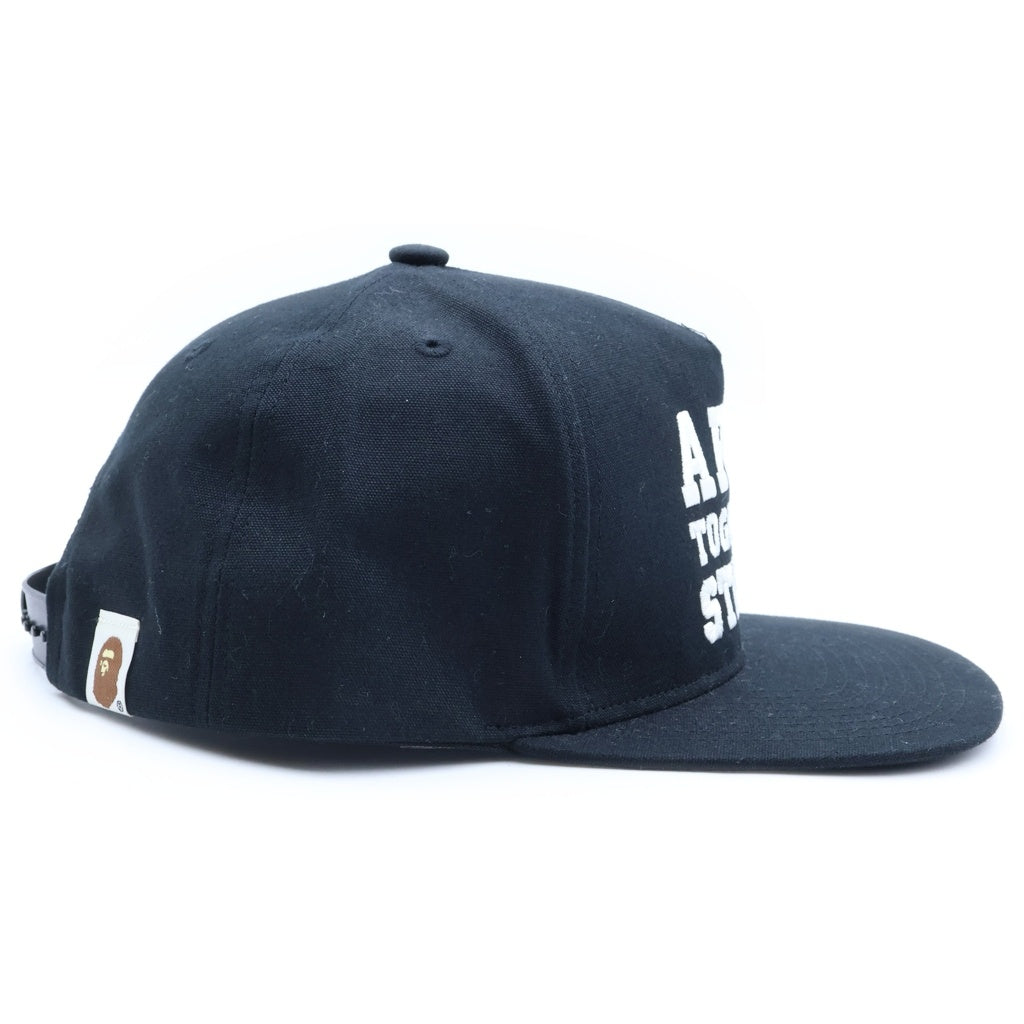 A BATHING APE(アベイシングエイプ) ×NEW ERA College Cap ニューエラ エイプヘッド カレッジロゴ ベースボールキャップ ブラック 001CPD801013X