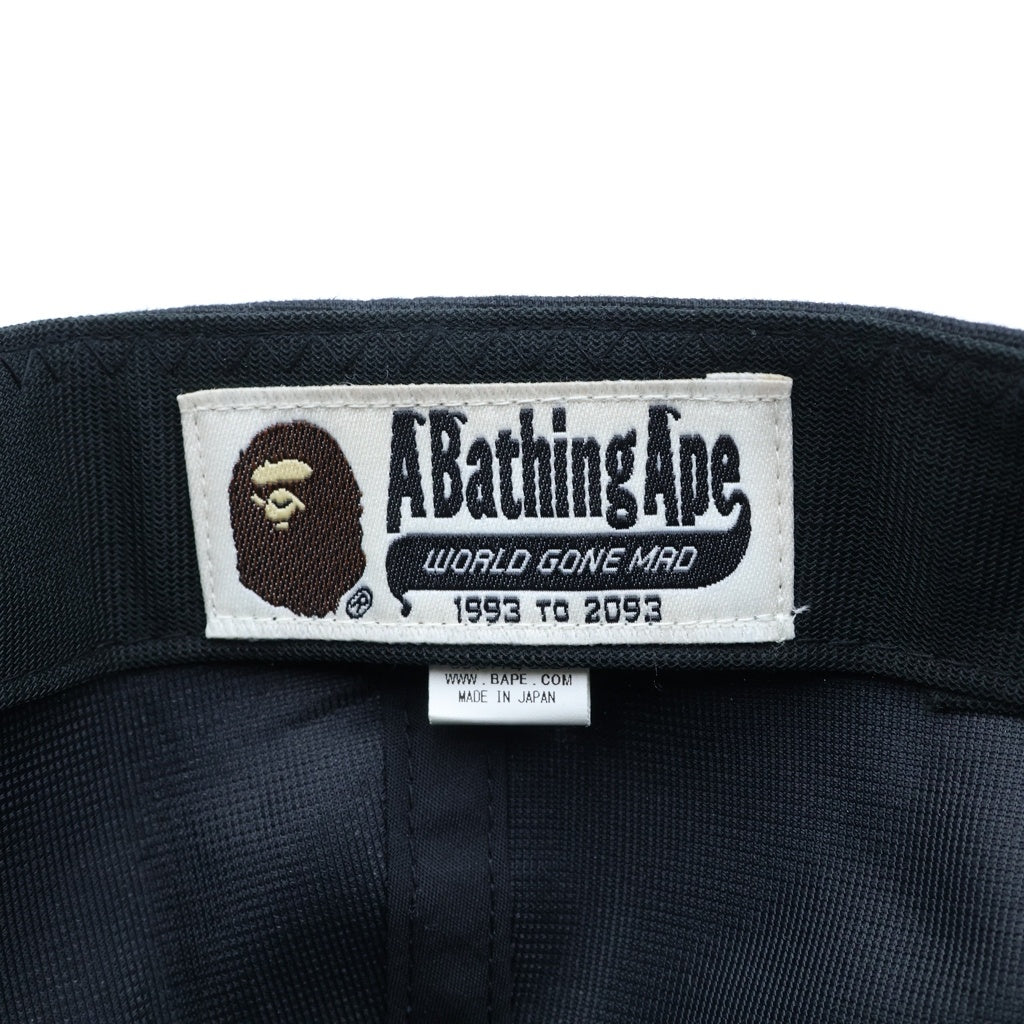 A BATHING APE(アベイシングエイプ) ×NEW ERA College Cap ニューエラ エイプヘッド カレッジロゴ ベースボールキャップ ブラック 001CPD801013X