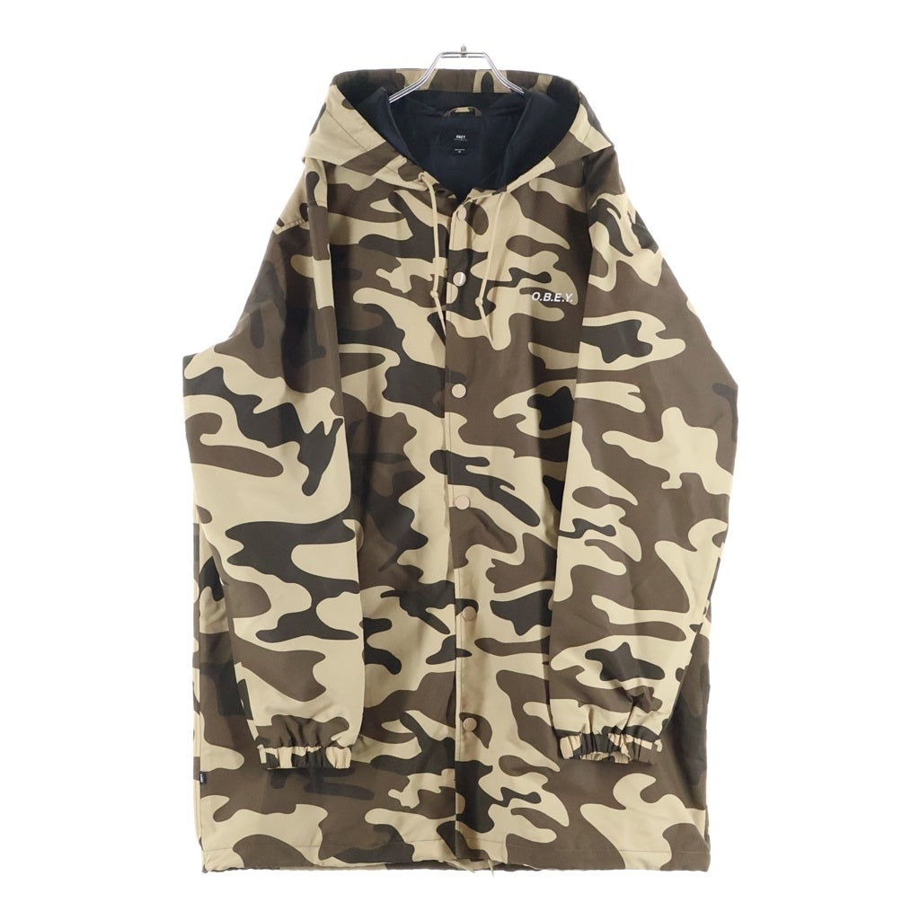 OBEY(オベイ) Camo Nylon Coat カモフラ ナイロンコート カーキ