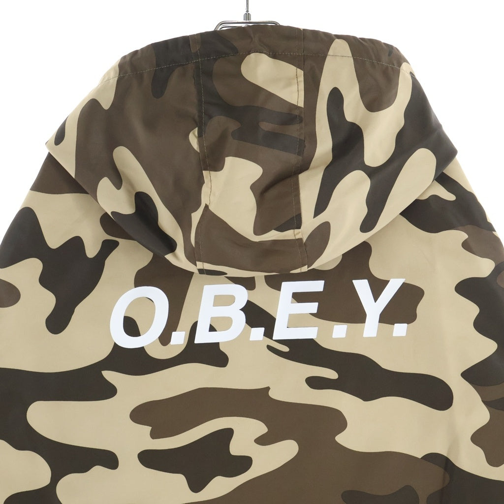 OBEY(オベイ) Camo Nylon Coat カモフラ ナイロンコート カーキ
