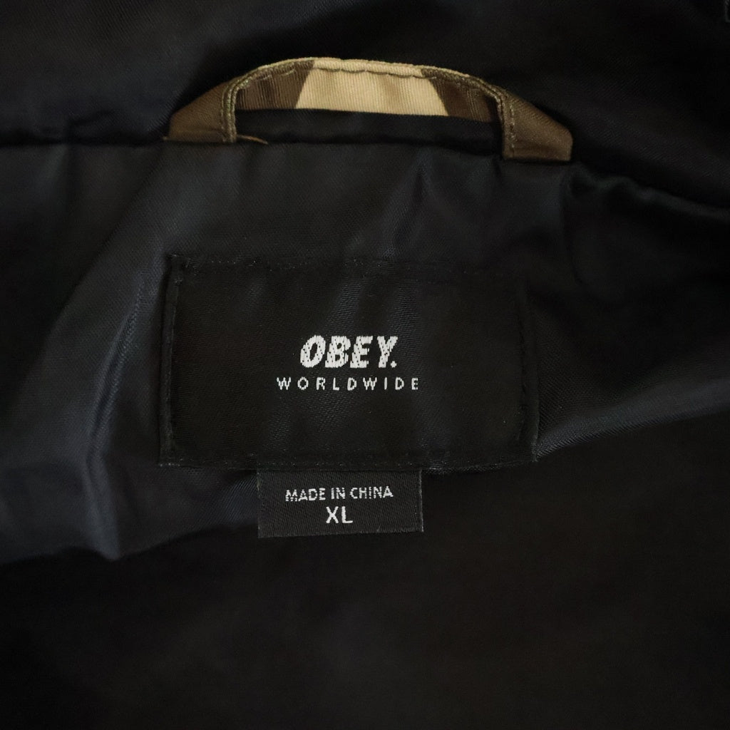 OBEY(オベイ) Camo Nylon Coat カモフラ ナイロンコート カーキ
