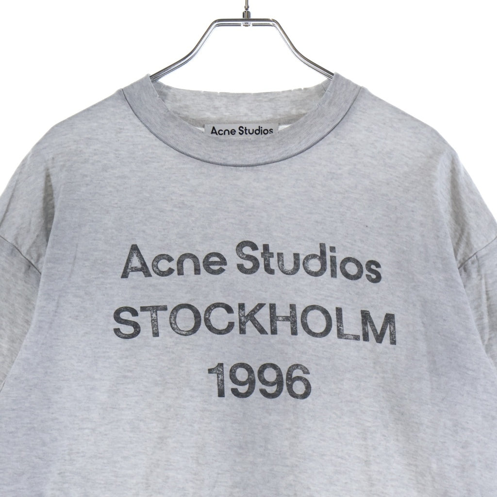 Acne Studios(アクネ ストゥディオズ) STOCKHOLM 1996 ストックホルム クルーネック 半袖Tシャツ カットソー グレー FN-UX-THHI000017-CL201