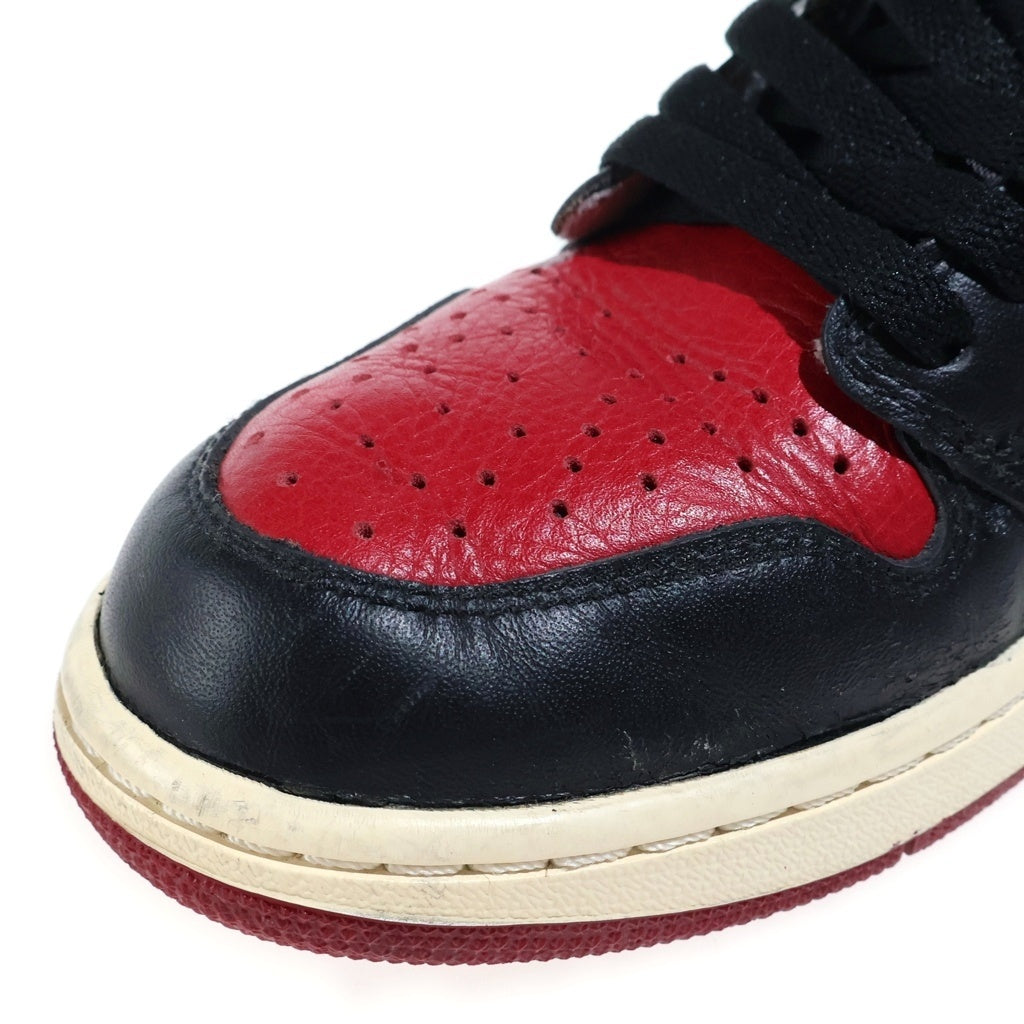 NIKE(ナイキ) AIR JORDAN 1 RETRO HIGH OG エアジョーダン1 レトロ ハイカットスニーカー ブラック/レッド US9/27cm 555088-001