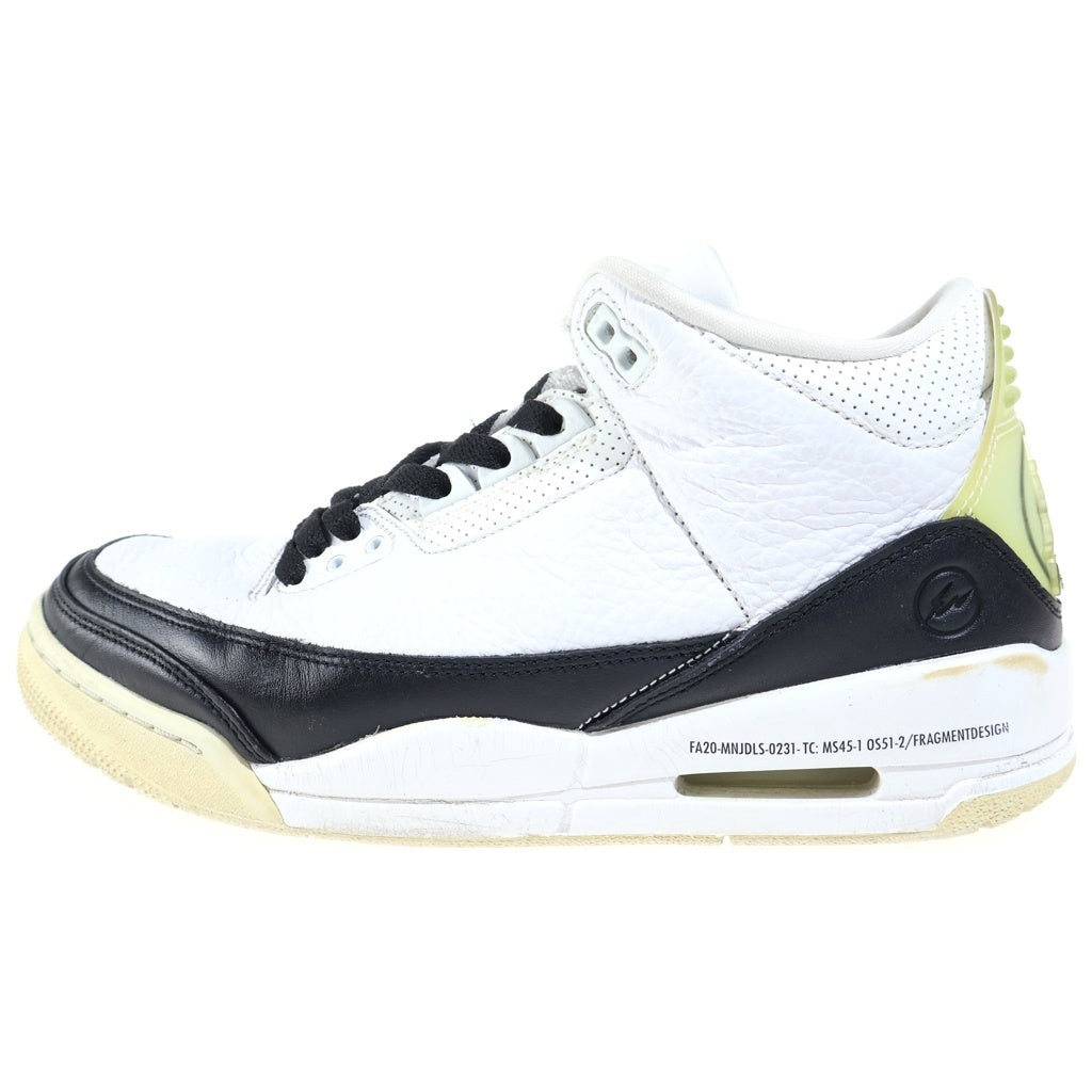 NIKE(ナイキ) ×Fragment AIR JORDAN 3 フラグメント エアジョーダン3 ハイカットスニーカー ホワイト/ブラック US9/27cm DA3595-100