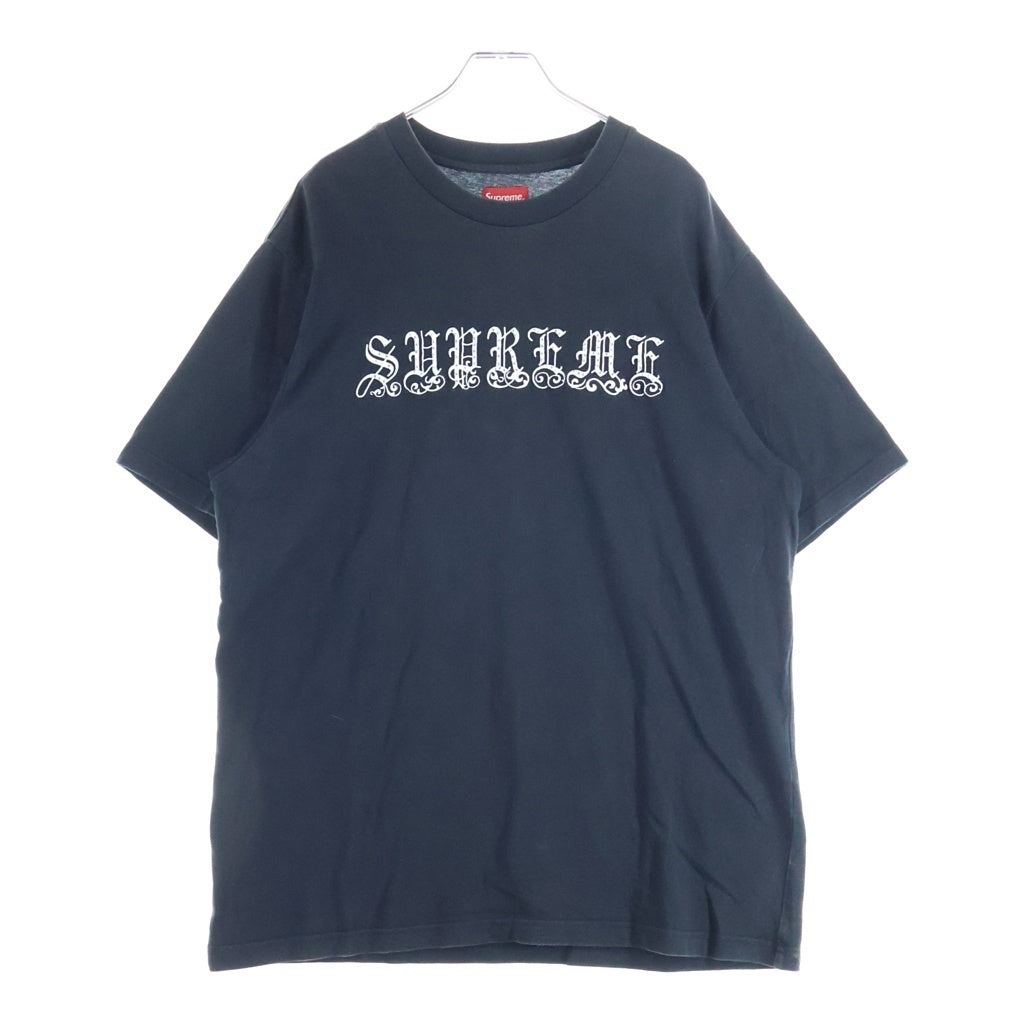 SUPREME(シュプリーム) 21SS Old English Rhinestone S/S top オールドイングリッシュ ラインストーンTシャツ 半袖カットソー ブラック