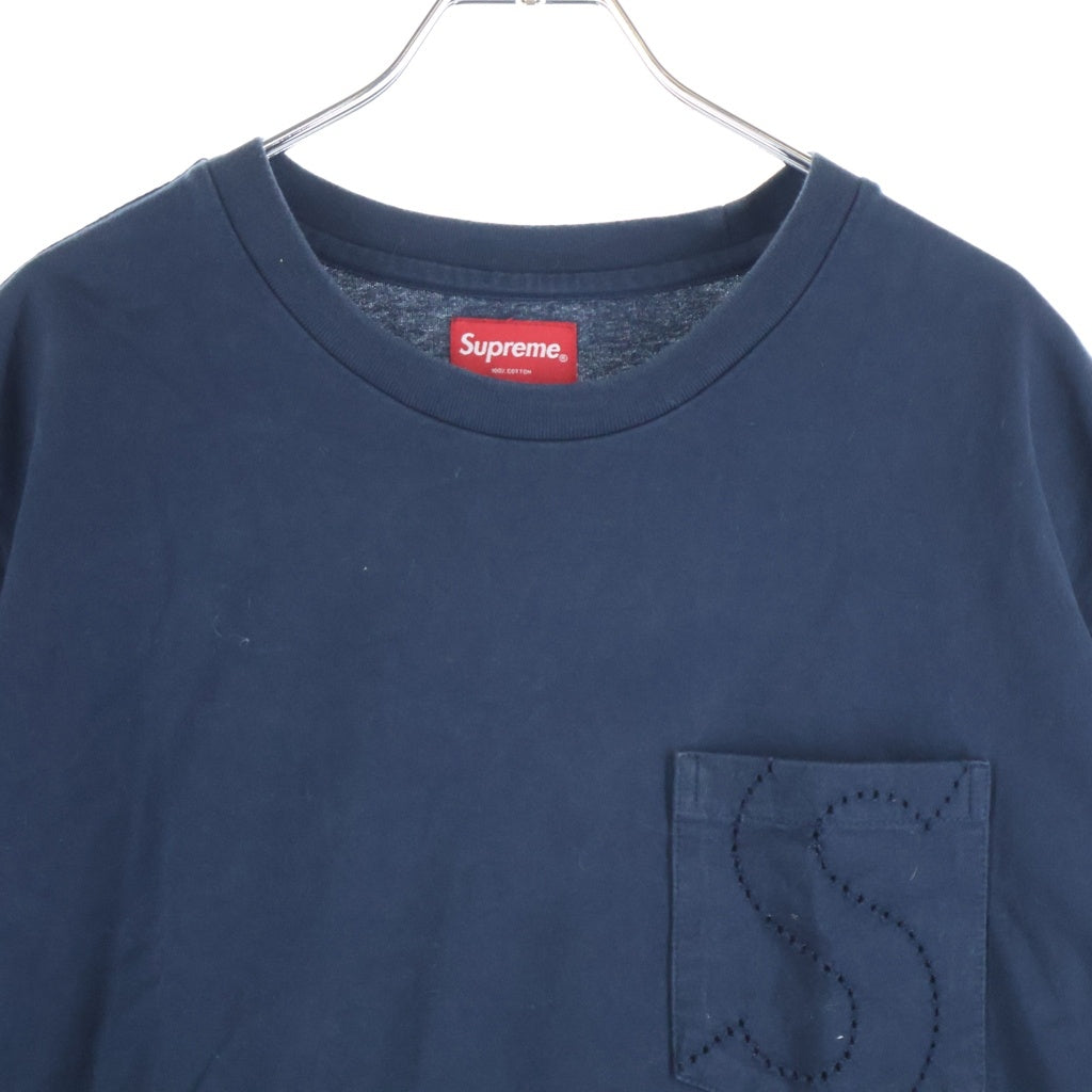SUPREME(シュプリーム) 21SS Laser Cut S Logo Pocket Tee レーザー カット エス ロゴ ポケット クルーネック Tシャツ 半袖カットソー ブラック