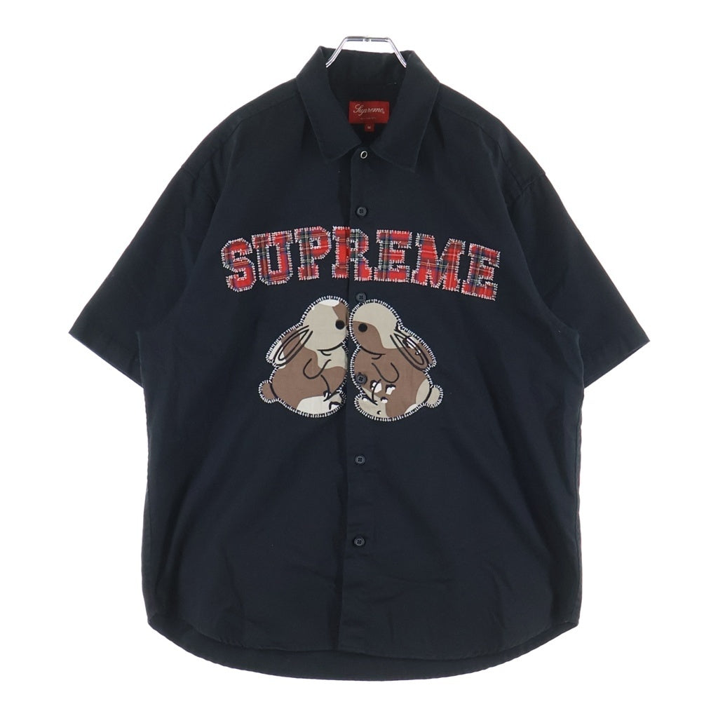 SUPREME(シュプリーム) 23SS Bunnies S/S Work Shirt バニーズ エスエス ワーク シャツ ボタンフライ フロント刺繍 ブラック
