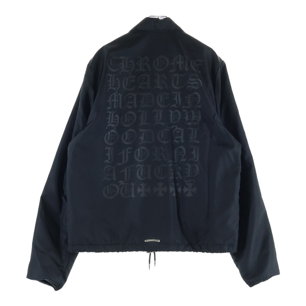 CHROME HEARTS(クロムハーツ) RIGGINS FBRC 英字プリントナイロンコーチジャケットブルゾン ブラック