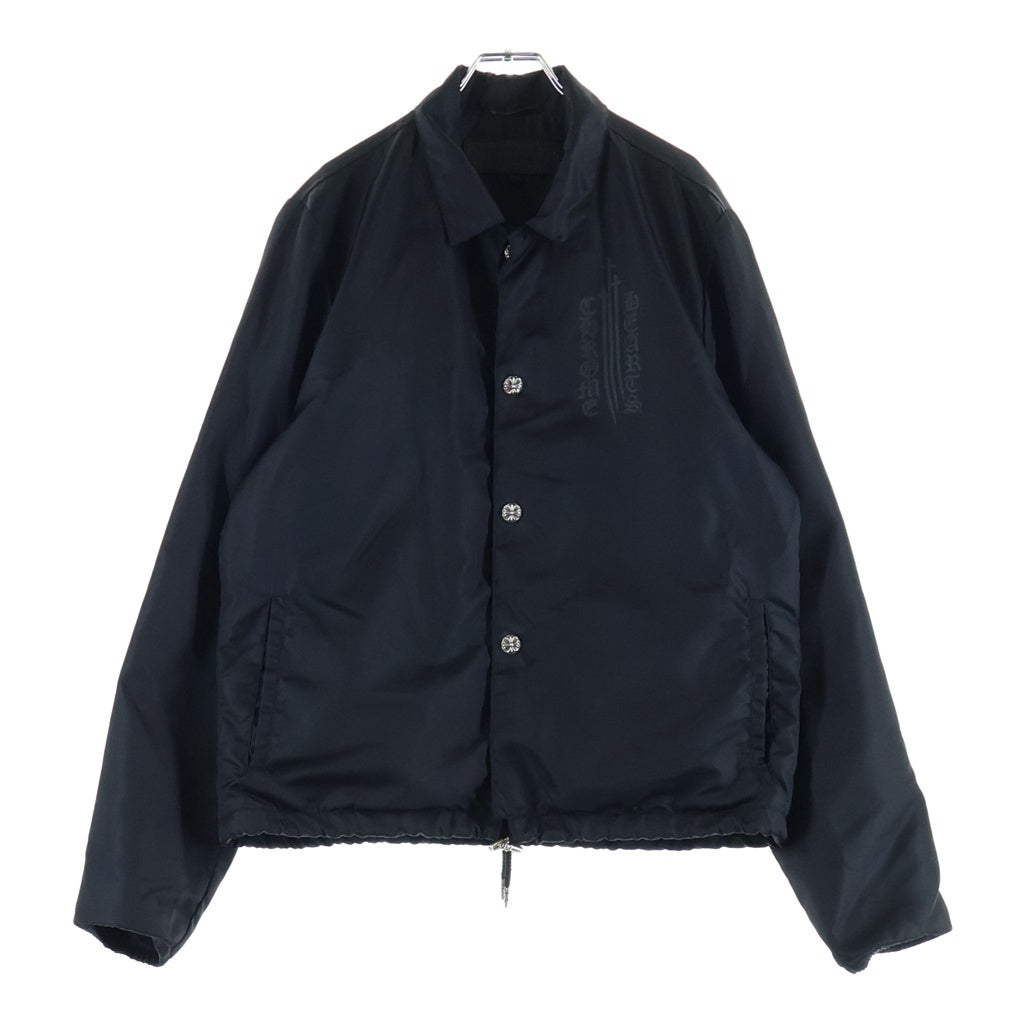 CHROME HEARTS(クロムハーツ) RIGGINS FBRC 英字プリントナイロンコーチジャケットブルゾン ブラック