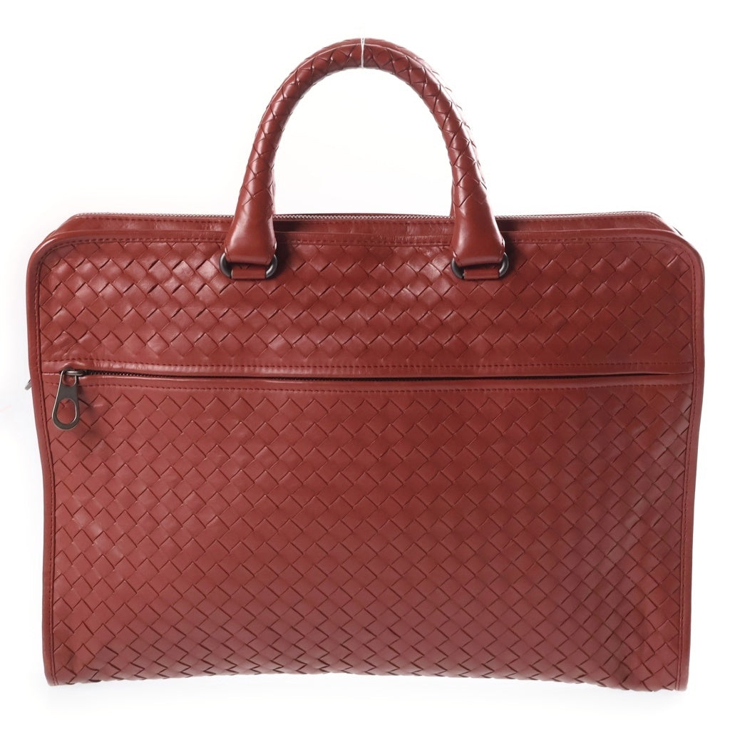 BOTTEGA VENETA(ボッテガヴェネタ) ボッテガ イントレチャート ハンドバッグ ビジネスバッグ ブラウン レザー ブラック金具 レディース