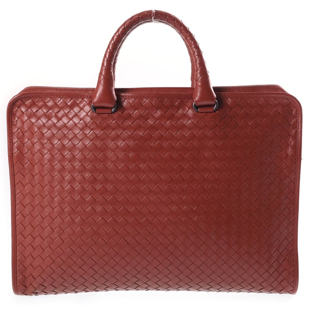 BOTTEGA VENETA(ボッテガヴェネタ) ボッテガ イントレチャート ハンドバッグ ビジネスバッグ ブラウン レザー ブラック金具 レディース