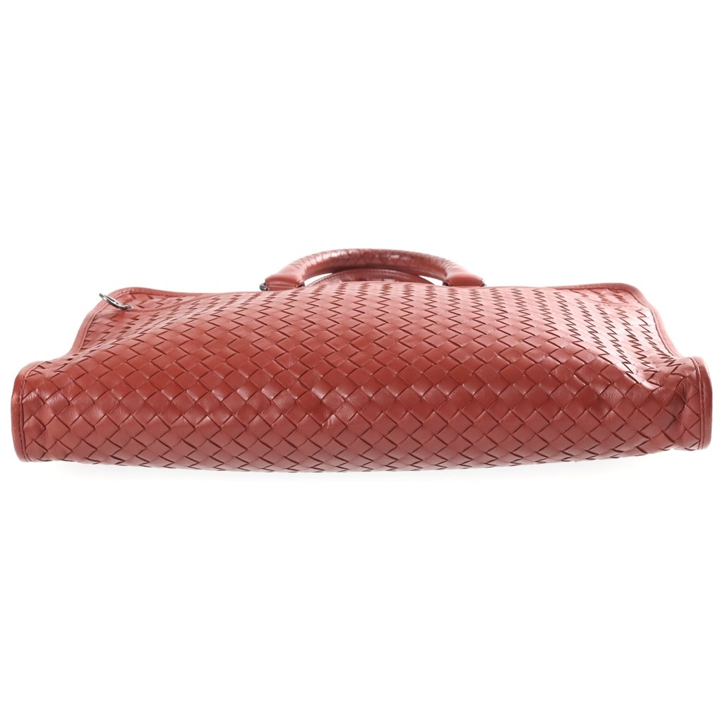 BOTTEGA VENETA(ボッテガヴェネタ) ボッテガ イントレチャート ハンドバッグ ビジネスバッグ ブラウン レザー ブラック金具 レディース
