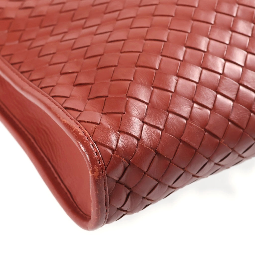 BOTTEGA VENETA(ボッテガヴェネタ) ボッテガ イントレチャート ハンドバッグ ビジネスバッグ ブラウン レザー ブラック金具 レディース