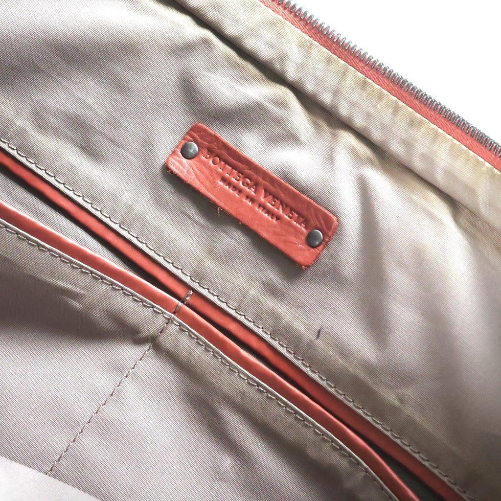 BOTTEGA VENETA(ボッテガヴェネタ) ボッテガ イントレチャート ハンドバッグ ビジネスバッグ ブラウン レザー ブラック金具 レディース
