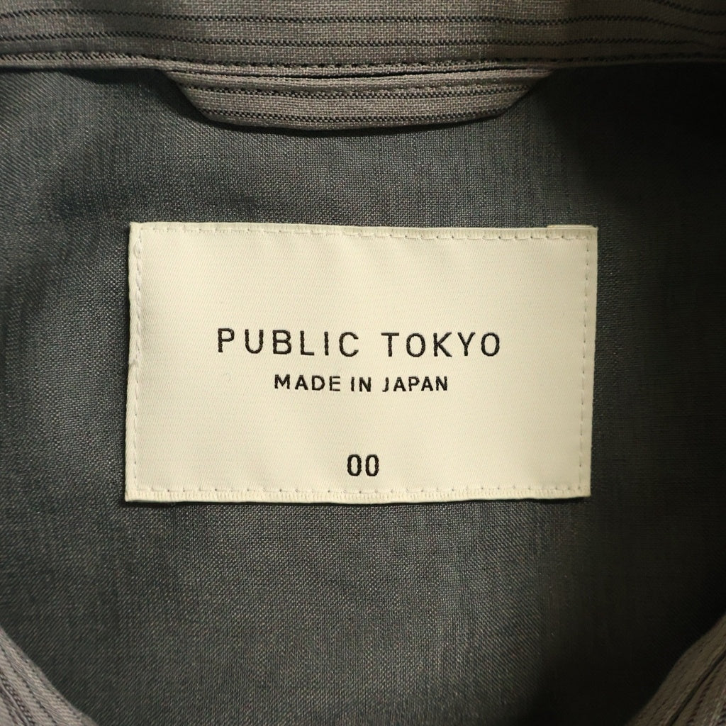 PUBLIC TOKYO(パブリック トウキョウ) コンフォートリラックスレギュラーシャツ 長袖 ポリエステル グレー 155200007