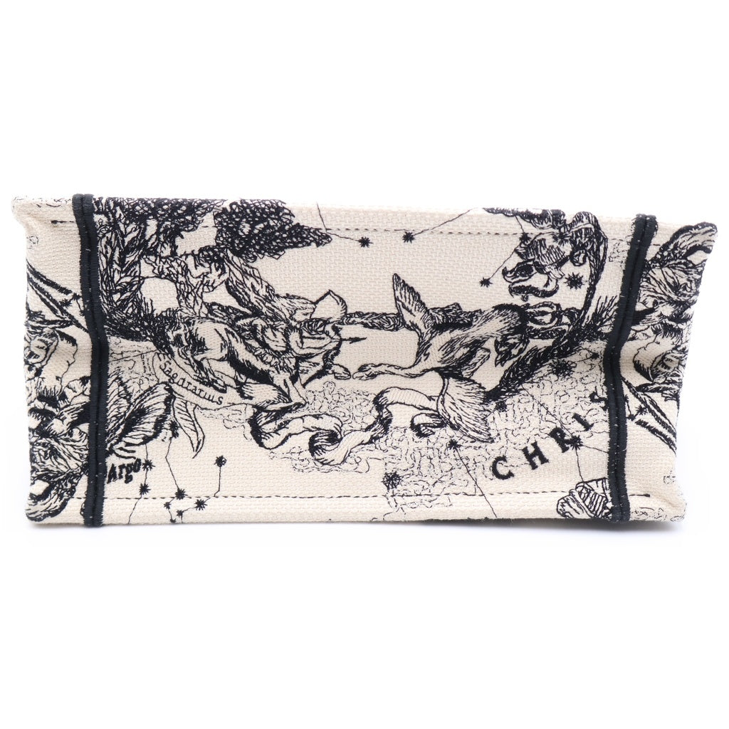 Christian Dior(クリスチャンディオール) ブックトート スモール トワル ドゥ ジュイ ゾディアック エンブロイダリー ホワイト×ブラック