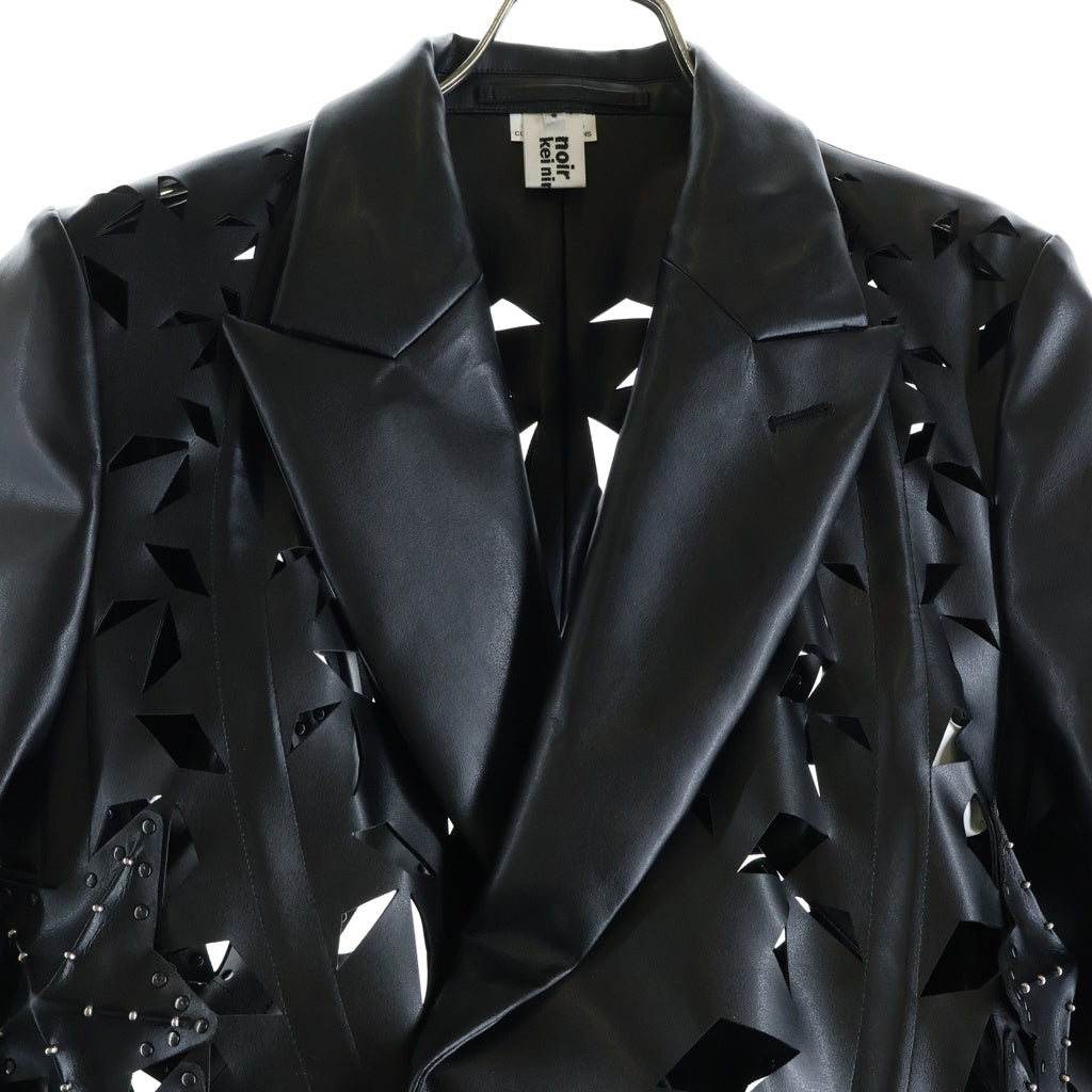 NOIR KEI NINOMIYA(ノワール ケイニノミヤ) 26SS スターデザイン フェイクレザー ドレス ショーピース ブラック 3Q-C0001-051-1-2 レディース