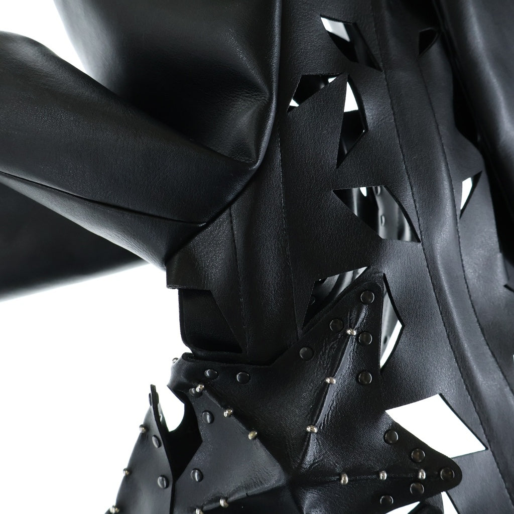 NOIR KEI NINOMIYA(ノワール ケイニノミヤ) 26SS スターデザイン フェイクレザー ドレス ショーピース ブラック 3Q-C0001-051-1-2 レディース