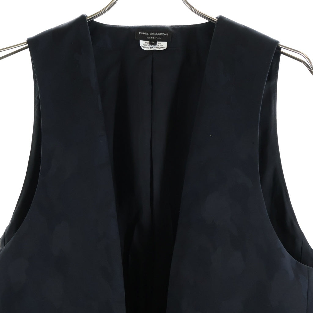 COMME des GARCONS HOMME PLUS(コムデギャルソンオムプリュス) 26SS ロングジレ ナイロン ベスト コレクションピース ブラック PQ-A004
