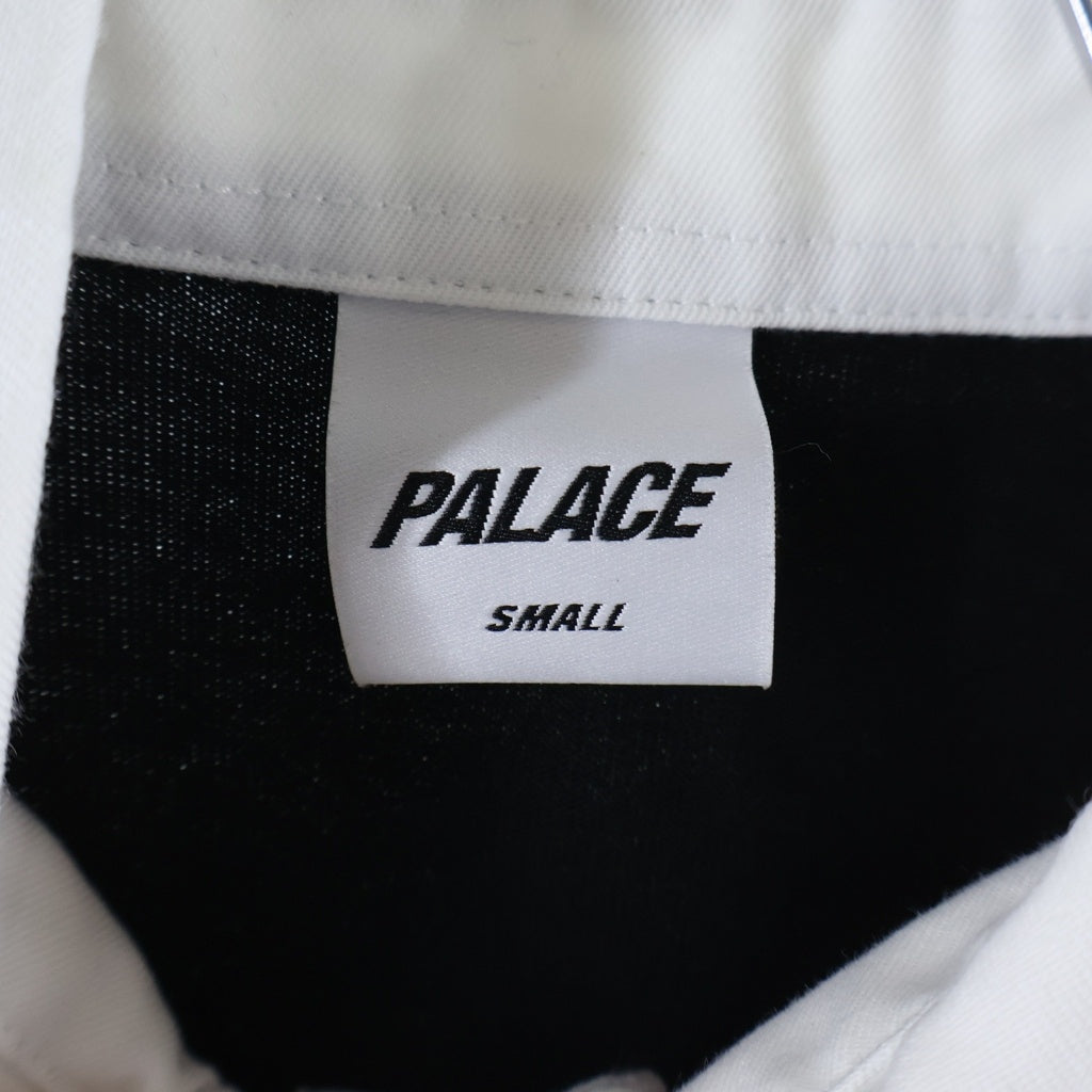Palace Skateboards(パレススケートボーズ) 25SS Paly Rugby Lush Flush L/S プレイ ラグビー ラッシュ フラッシュ 襟付き ヘンリーネック 長袖Tシャツ カットソー ブラック/ピンク