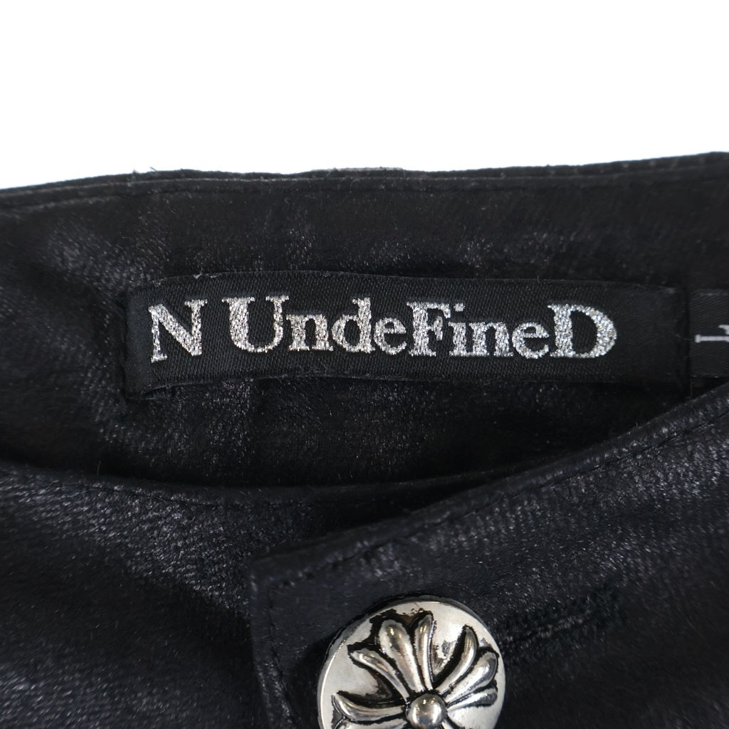 NO BRAND(ノーブランド) N UndeFineD コーティング ワイドパンツ ブラック