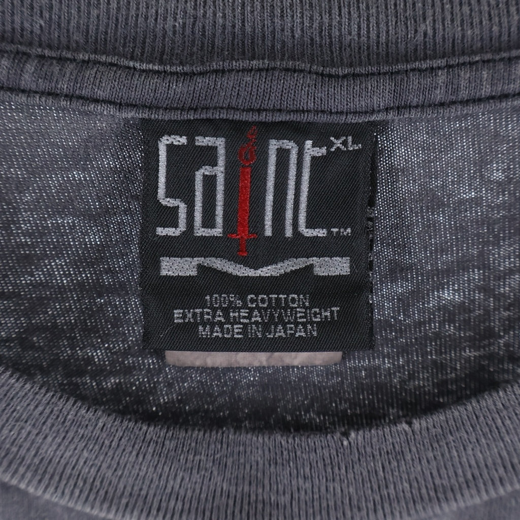 SAINT MICHAEL(セントマイケル) 24SS COLOFUL SAINT SS TEE カラフルロゴ プリント クルーネック半袖Tシャツ カットソー チャコールグレー SM-YS8-0000-001