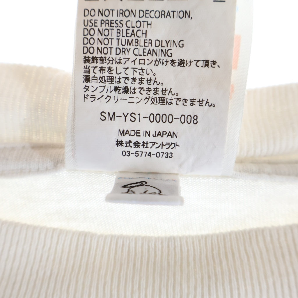 SAINT MICHAEL(セントマイケル) 24AW SAINT SS TEE ヴィンテージ加工 ロゴプリント 半袖Tシャツ ホワイト SM-YS1-0000-008