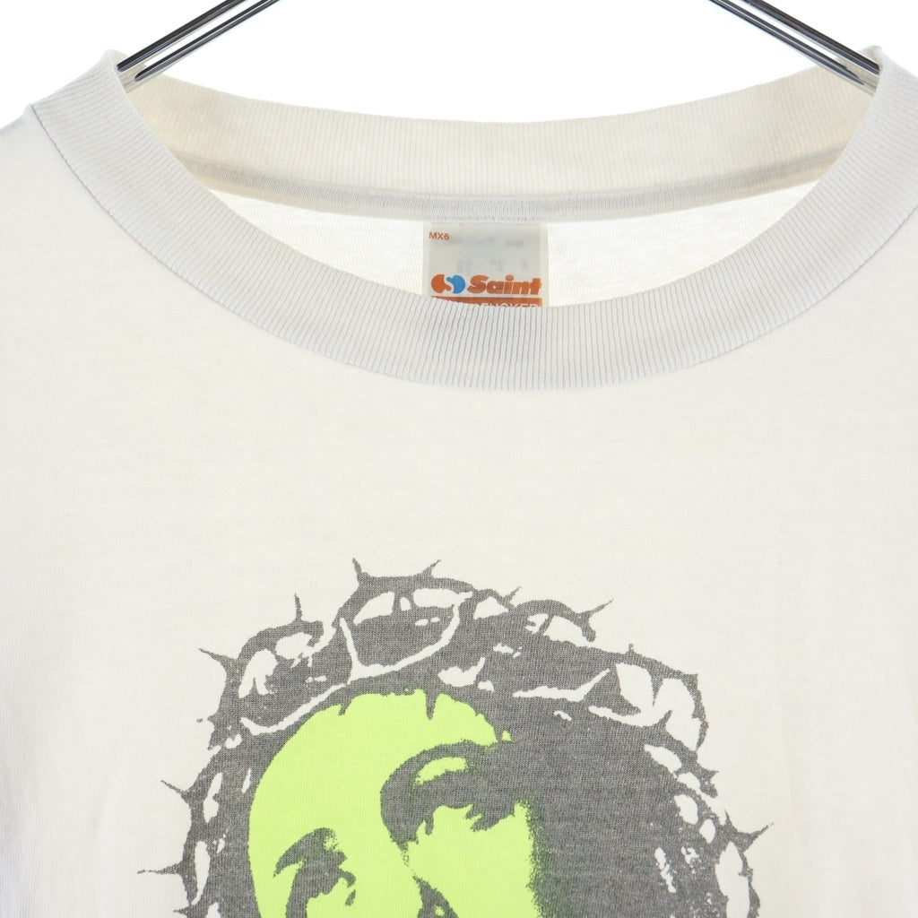 SAINT MICHAEL(セントマイケル) 24AW LS TEE LOVE YOUR SAINT ラブユアセント 長袖Tシャツ ロンT ホワイト SM-YS1-0000-017