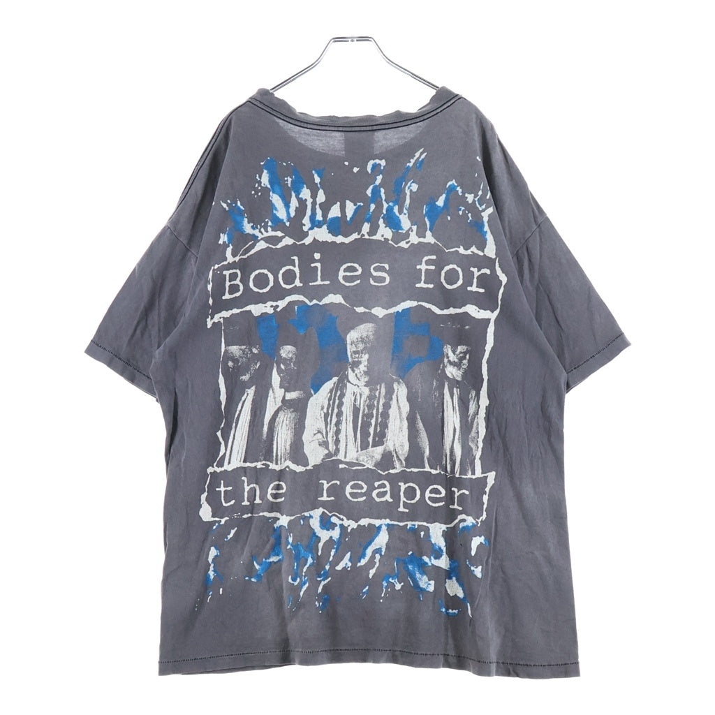 SAINT MICHAEL(セントマイケル) 23AW SS TEE B FOR REAPER グラフィックプリント 半袖Tシャツ チャコールグレー SM-A23-0000-002