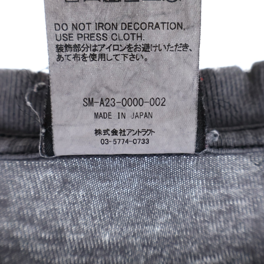 SAINT MICHAEL(セントマイケル) 23AW SS TEE B FOR REAPER グラフィックプリント 半袖Tシャツ チャコールグレー SM-A23-0000-002