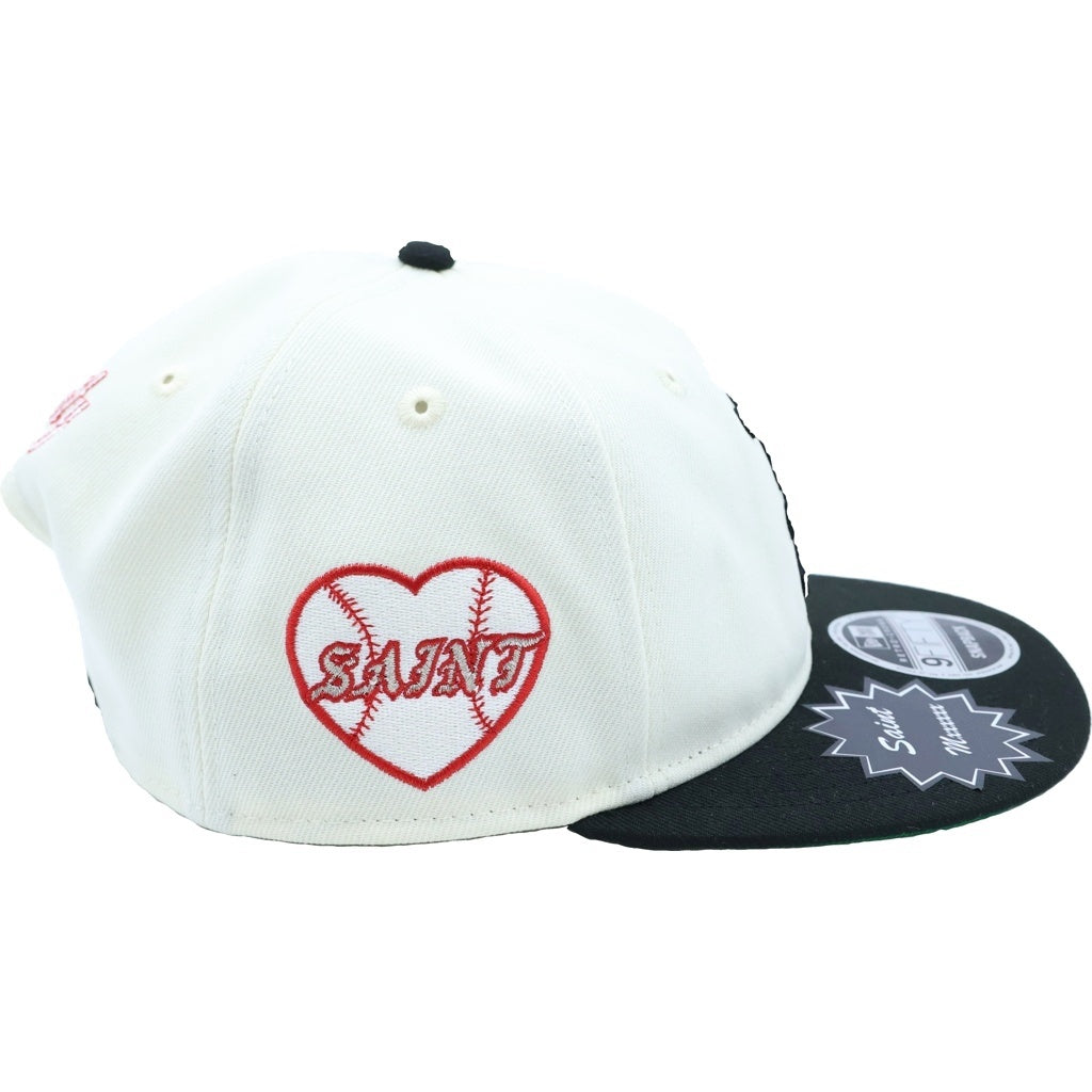 SAINT MICHAEL(セントマイケル) 26SS NE_CAP CELEBRITY セレブリティ ベースボールキャップ アイボリー/ブラック