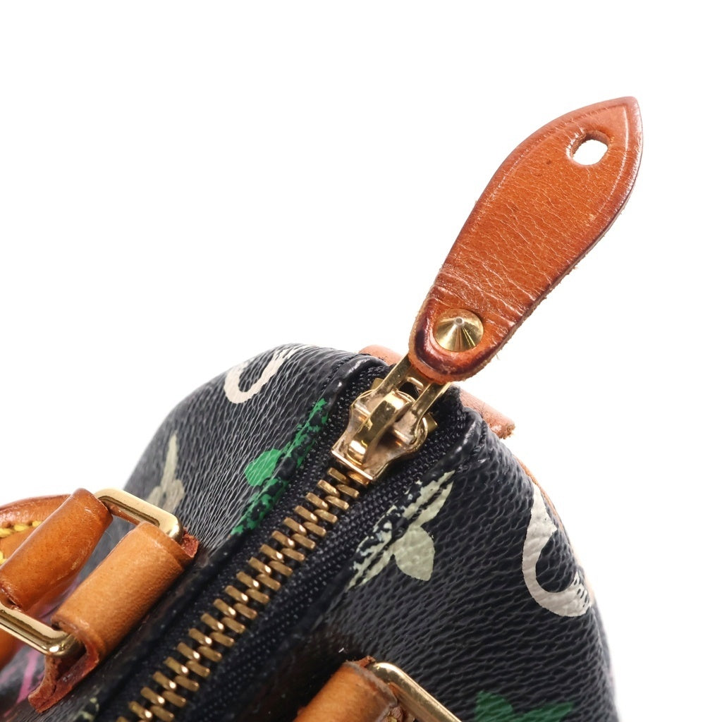 LOUIS VUITTON(ルイヴィトン) モノグラムマルチカラー ミニスピーディ ショルダーバッグ ミニハンドバッグ ブラック レザー×PVC M92644 ゴールド金具 レディース