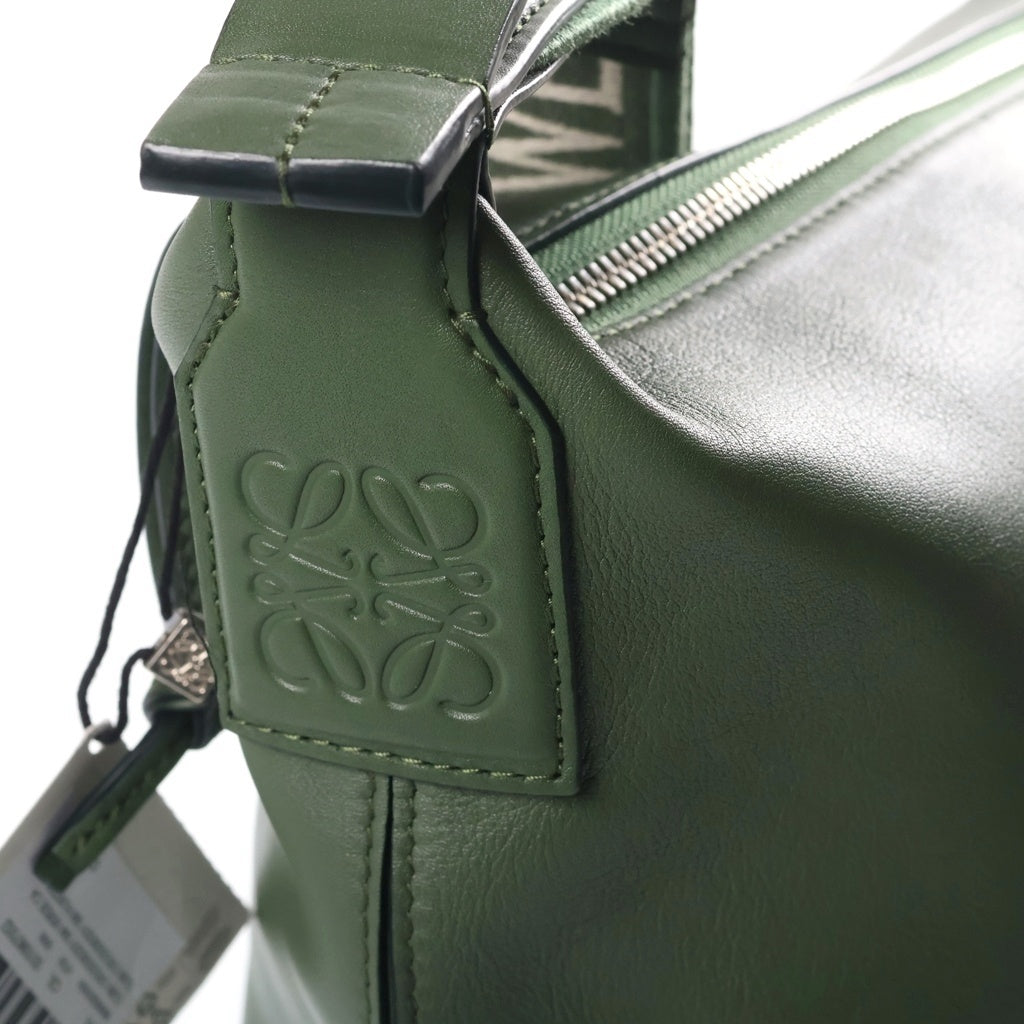 LOEWE(ロエベ) キュービィ クロスボディバッグ スモール ショルダーバッグ グリーン レザー シルバー金具 レディース