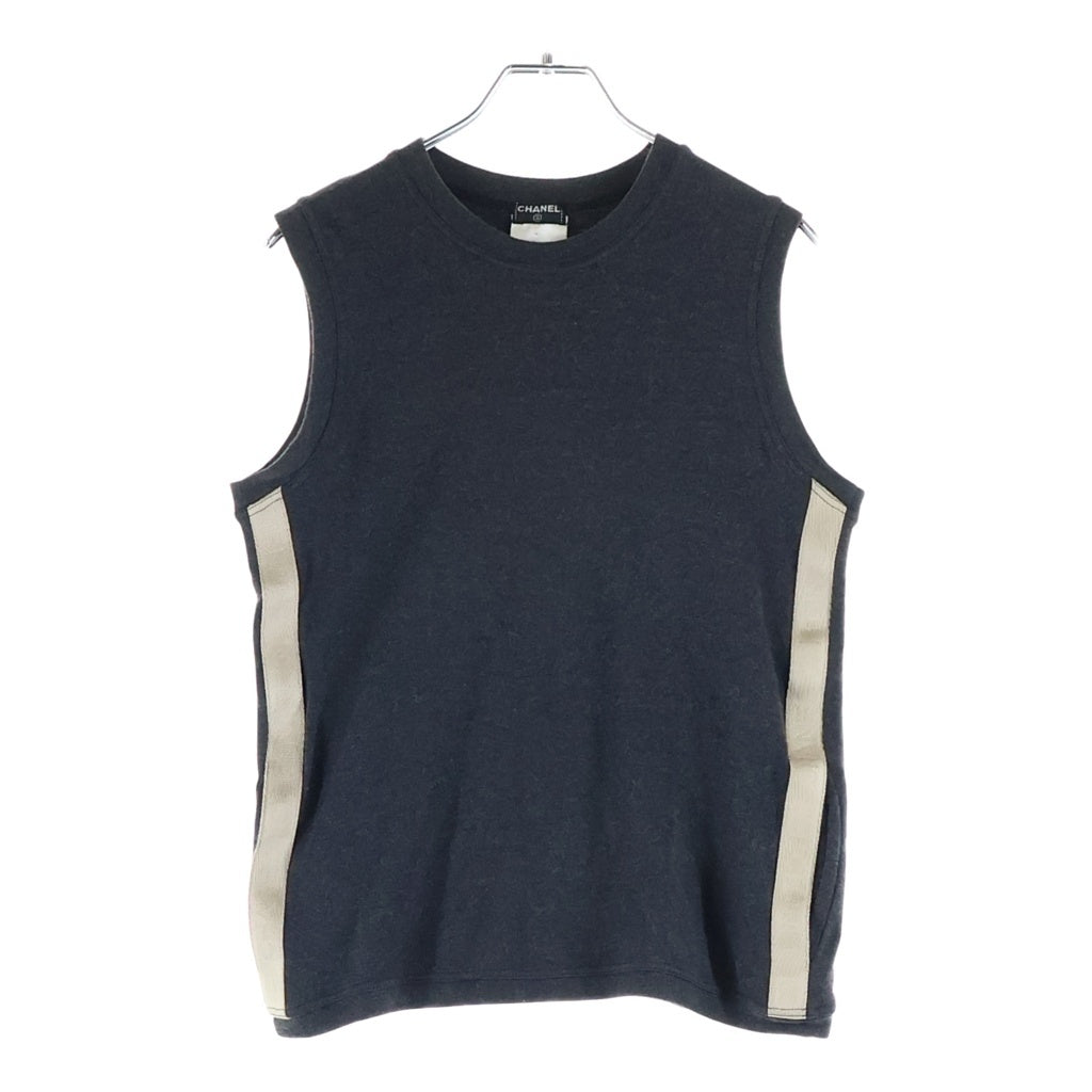 CHANEL(シャネル) ロゴサイドライン ノースリーブニット チャコールグレー P19898V11587 レディース