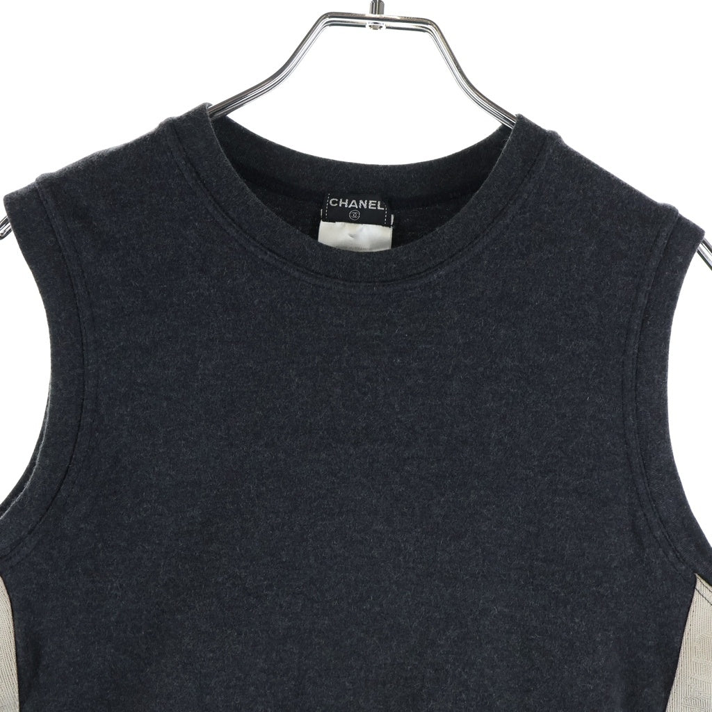 CHANEL(シャネル) ロゴサイドライン ノースリーブニット チャコールグレー P19898V11587 レディース