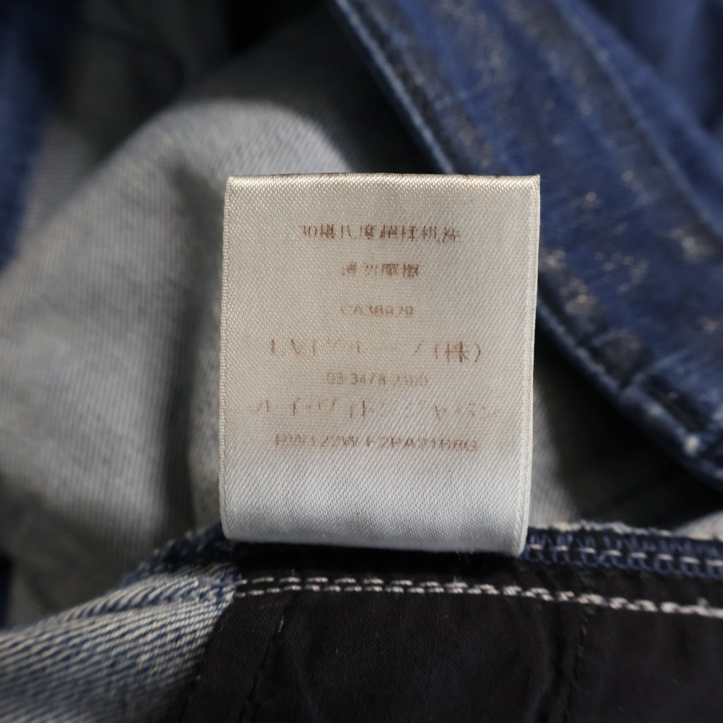 LOUIS VUITTON(ルイヴィトン) 12AW レザーパッチ デニムパンツ ジーンズ インディゴ レディース PW122W F2PA21BBG