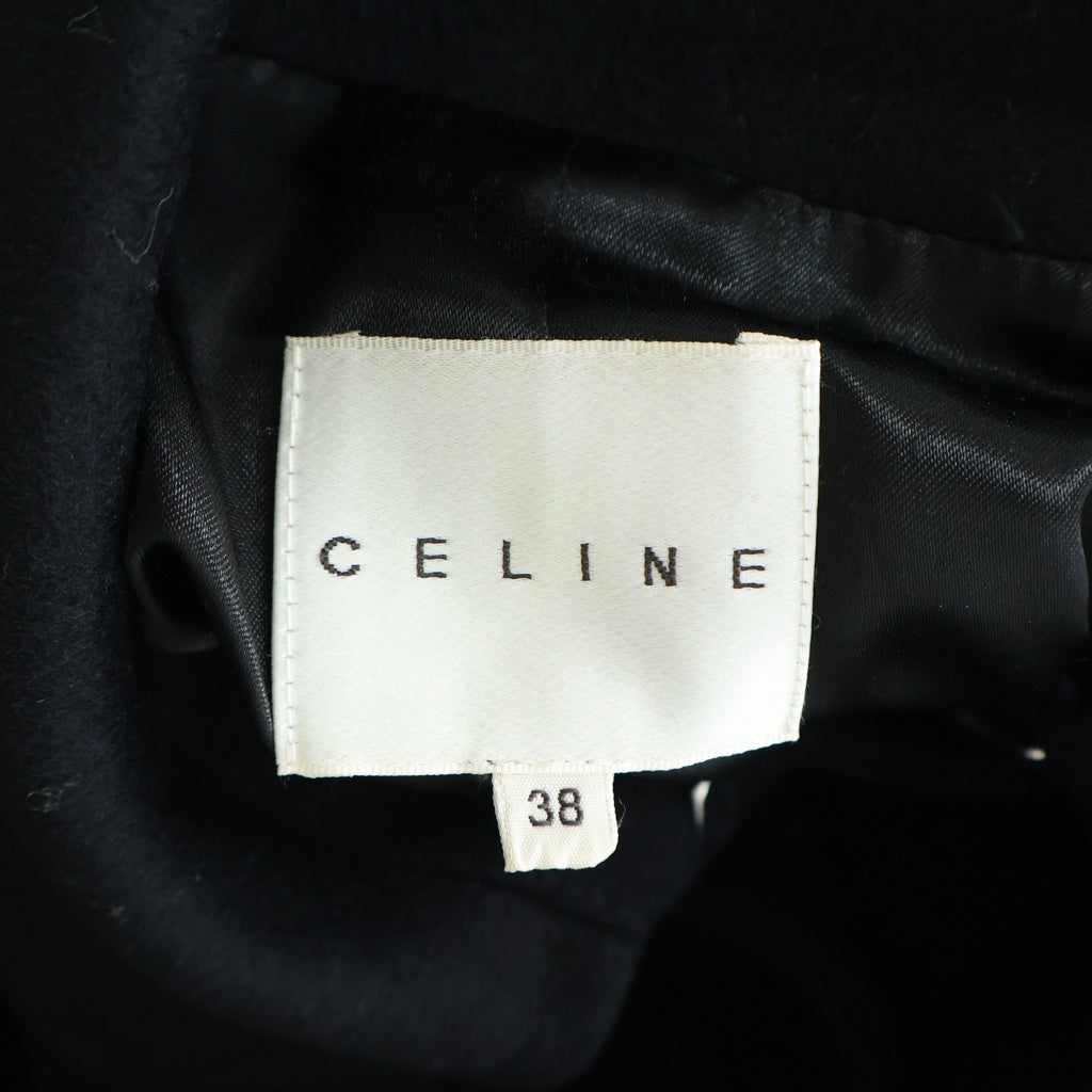 CELINE(セリーヌ) ダブルトレンチウールロングコート ブラック