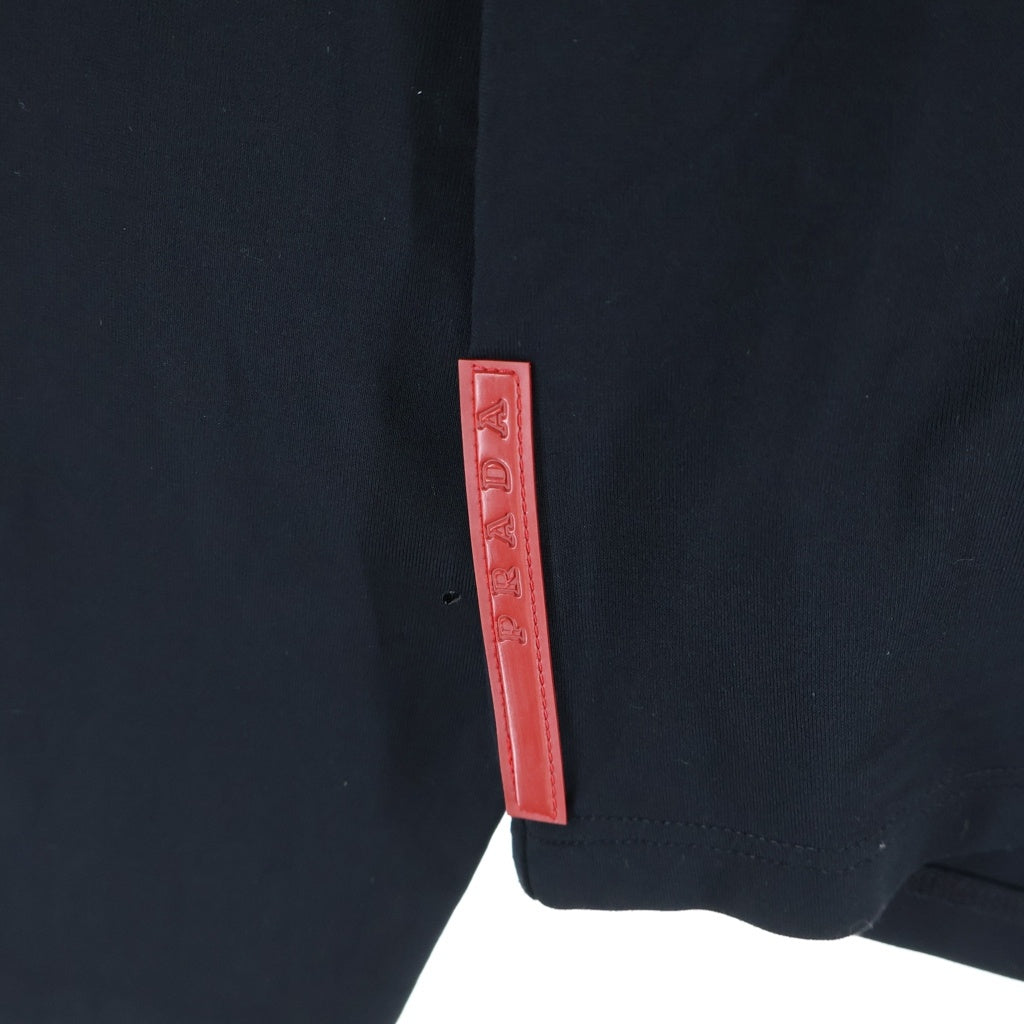 PRADA(プラダ) スポーツライン スタンドカラー ハーフジップ ロングスリーブ 長袖Tシャツ カットソー ブラック レディース
