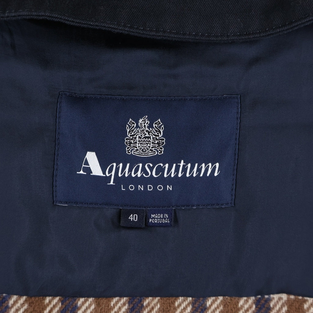 Acuascutum(アクアスキュータム) リバーシブル ステンカラー トレンチコート ネイビー