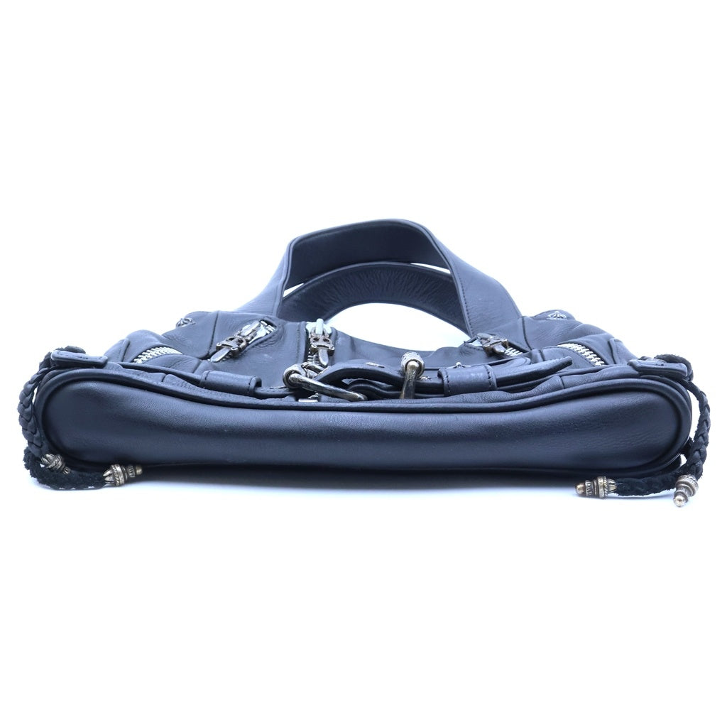 CHROME HEARTS(クロムハーツ) JJ DEAN SMALL JJディーン スモール レザーライダース ハンドバッグ ブラック/シルバー