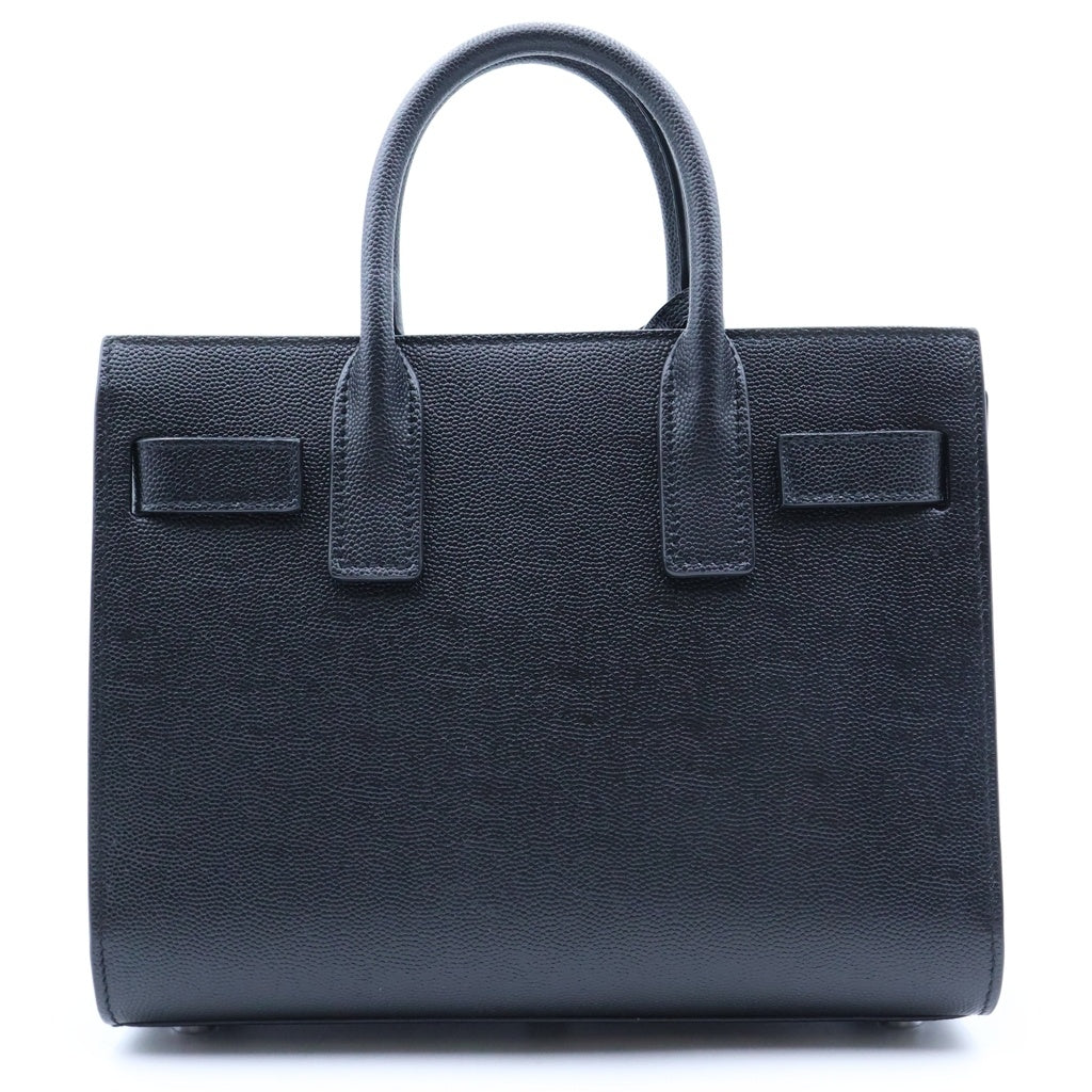 SAINT LAURENT PARIS(サンローランパリ) サック・ド・ジュール ミニ 2WAYハンドバッグ ショルダーバッグ ブラック レザー 392035 シルバー金具 レディース