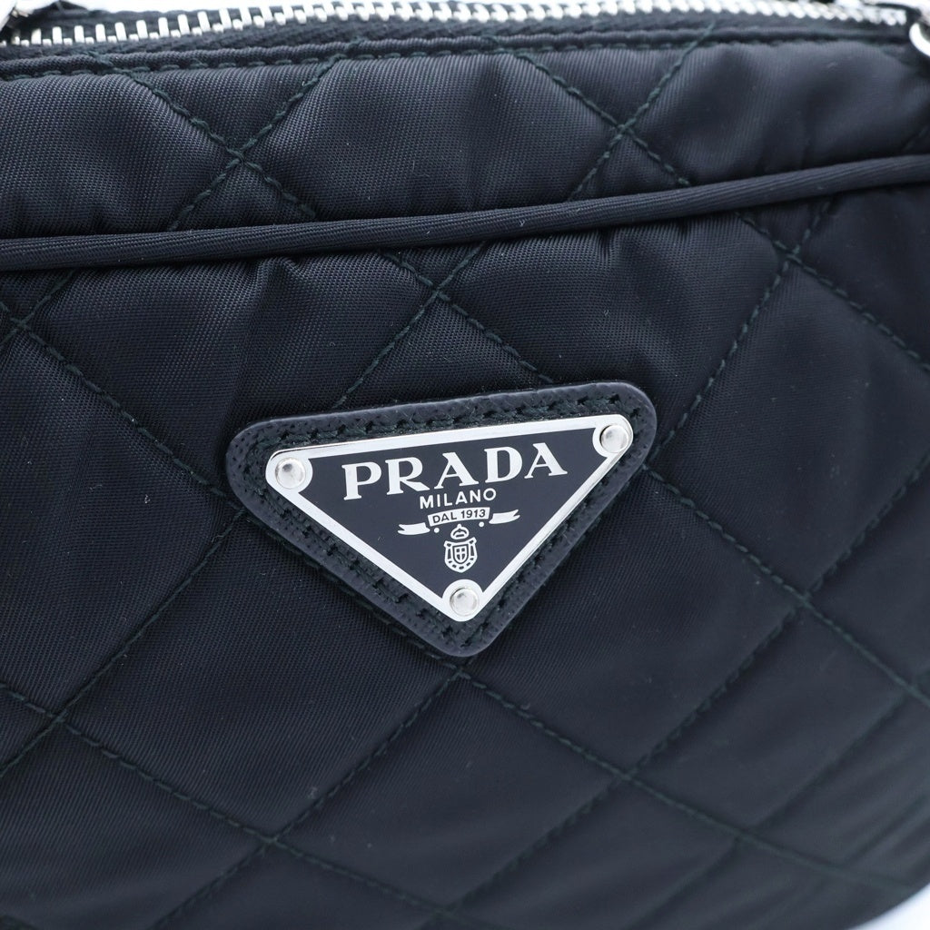 PRADA(プラダ) インプントゥ 2WAY チェーン ショルダーバッグ キルティング ナイロン テスート ブラック 1BH910