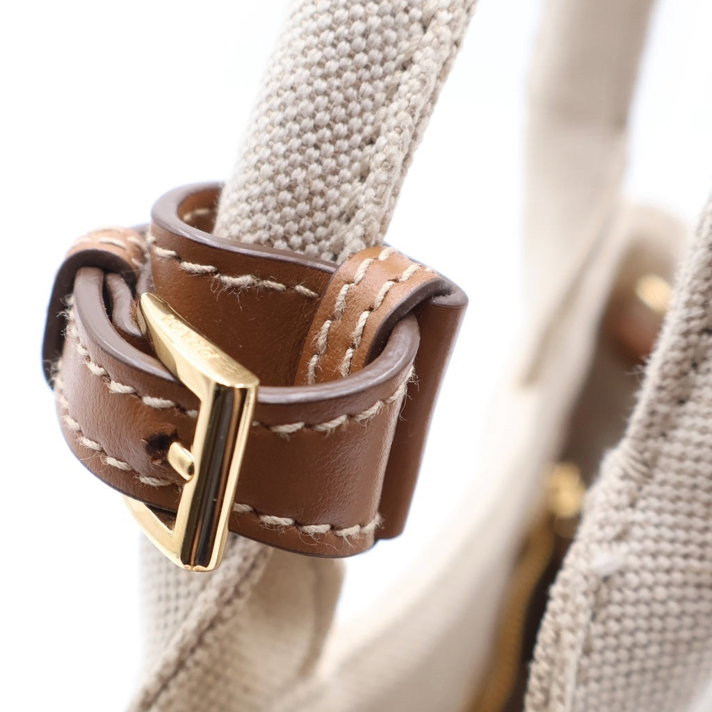 PRADA(プラダ) カナパ リカーモ 2WAYショルダーバッグ ホワイト キャンバス×レザー 1BG464