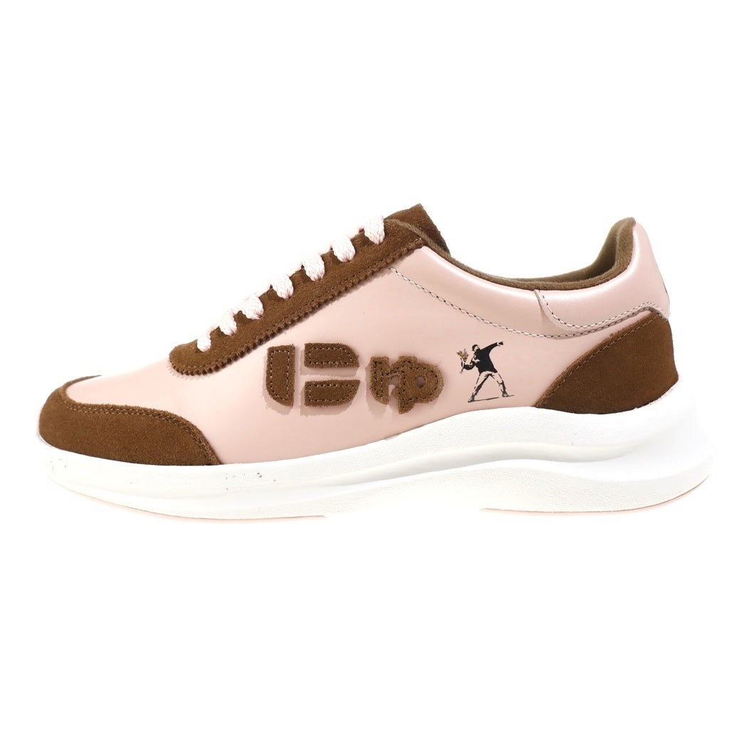 Sangacio(サンガッチョ) ×BRANDALISED にゅ~ず ローカットスニーカー シューズ ブランダライズド バンクシー US7.5/25.5cm ピンク/ブラウン