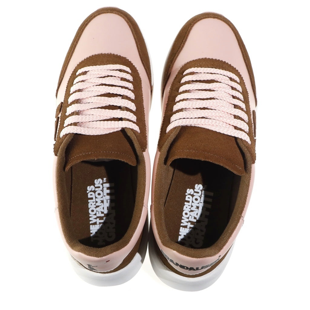 Sangacio(サンガッチョ) ×BRANDALISED にゅ~ず ローカットスニーカー シューズ ブランダライズド バンクシー US7.5/25.5cm ピンク/ブラウン