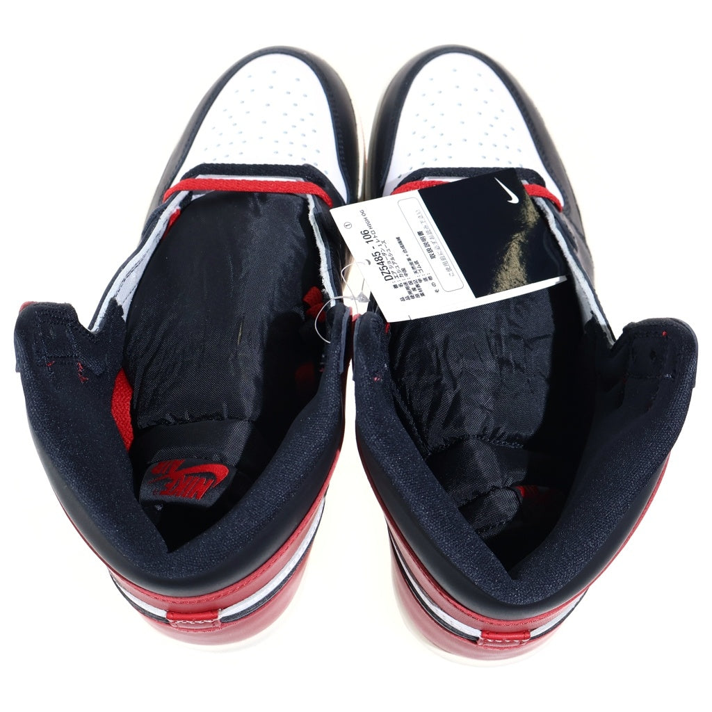 NIKE(ナイキ) AIR JORDAN1 RETRO HIGH OG BLACK TOE REIMAGINED DZ5485-106 エアジョーダン1 レトロ ブラック トゥ リイマジンド ハイカットスニーカー ホワイト/レッド US11/29cm