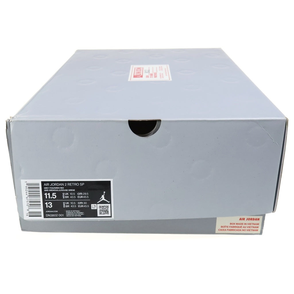 NIKE(ナイキ) ×UNION AIR JORDAN2 GREY FOG DN3802-001 ユニオン エアジョーダン2 フォグ ハイカットスニーカー グレー US11.5/29.5cm