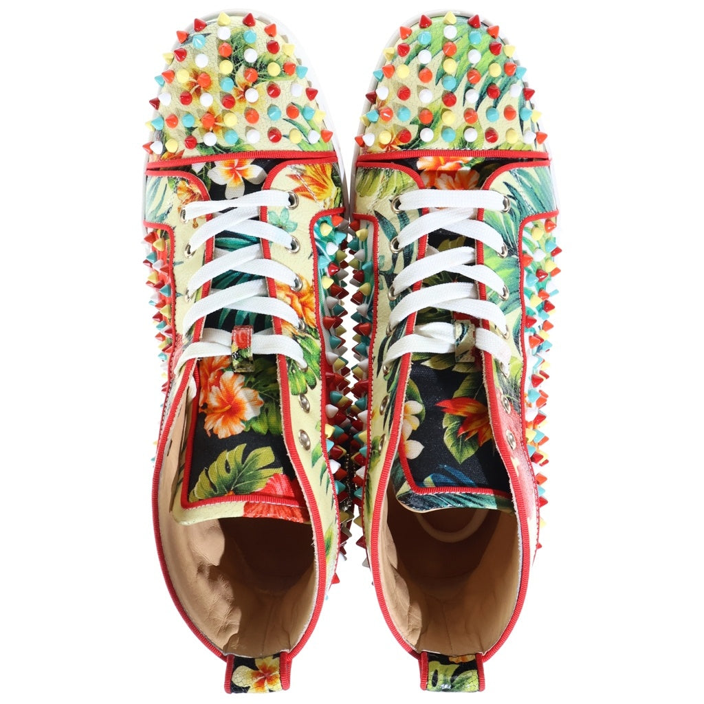 CHRISTIAN LOUBOUTIN(クリスチャンルブタン) 16SS LOUIS ORLATO FLAT TOILE HAWAII / CALF ルイス オルラート フラット ハワイアン柄 ハイカットスニーカー マルチ 1160756