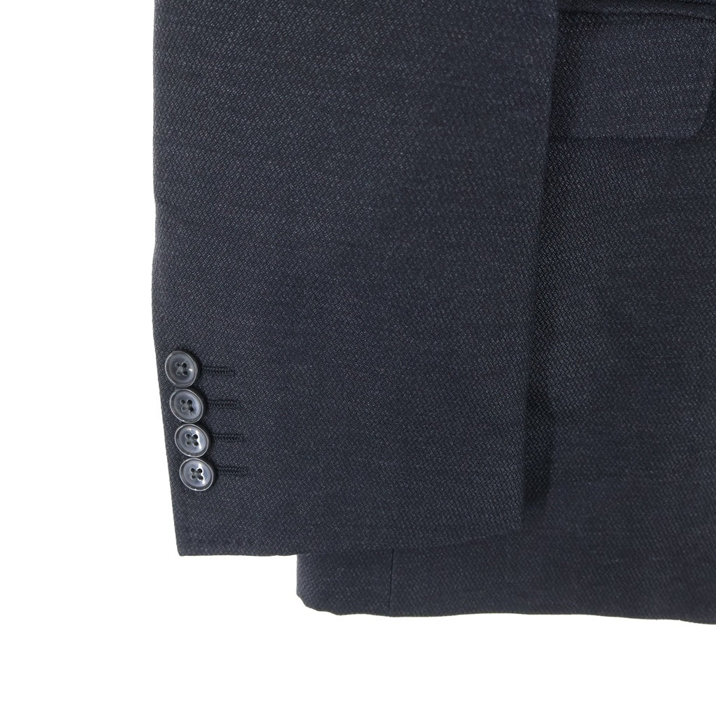 DOLCE & GABBANA(ドルチェアンドガッバーナ) フラップポケット 2B ストライプ テーラードジャケット センタープレス ストレート スラックス パンツ セットアップ ブラック
