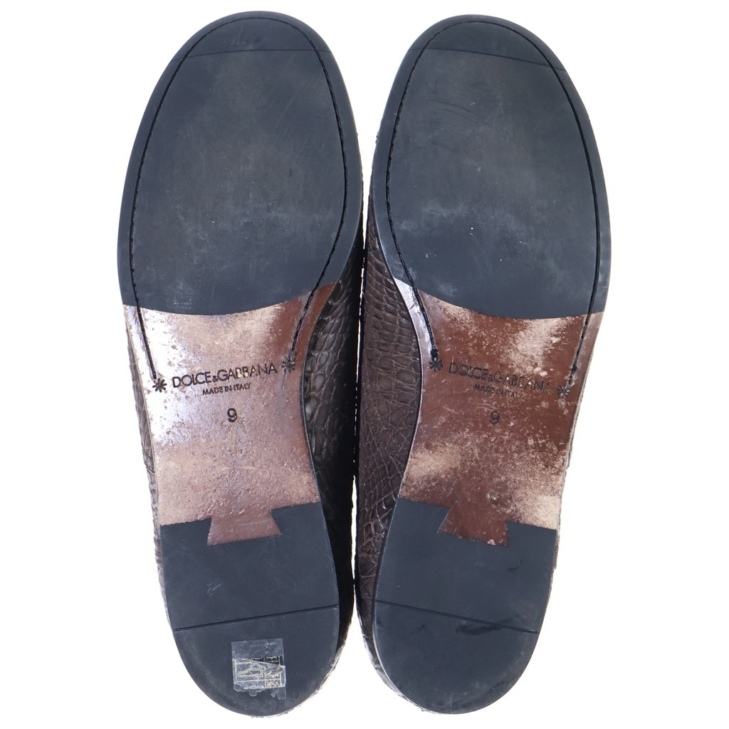DOLCE & GABBANA(ドルチェアンドガッバーナ) ストレートチップ クロコダイル レザー ドレスアップシューズ ブラウン CA5723